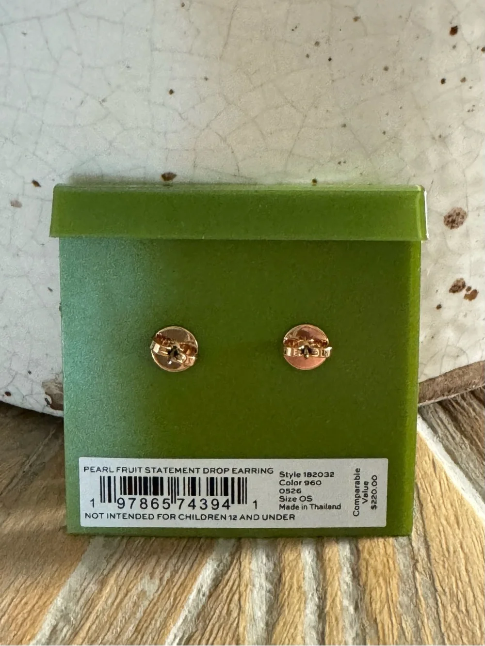 Tory Burch Pearl Fruit Statement Drop Earrings NWT Mother of Pearl Chic